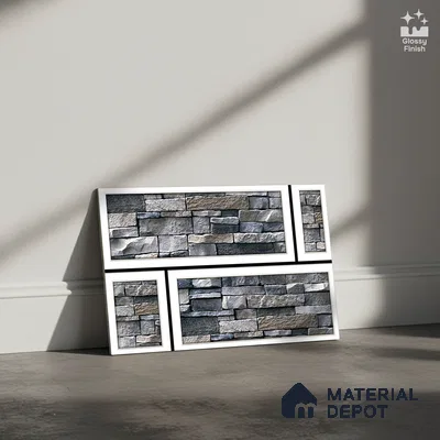 Stone Wall Tile TL 05551 Azur Blue 450x300 mm Glossy Finish Ceramic Elevation Tile - 6 mm