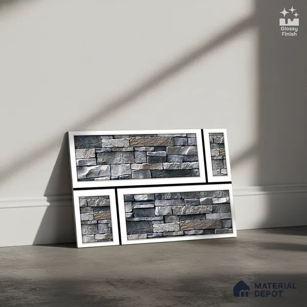 Stone Wall Tile TL 05551 Azur Blue 450x300 mm Glossy Finish Ceramic Elevation Tile - 6 mm