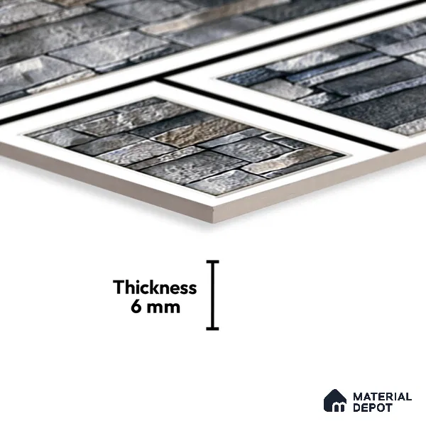 Stone Wall Tile TL 05551 Azur Blue 450x300 mm Glossy Finish Ceramic Elevation Tile - 6 mm