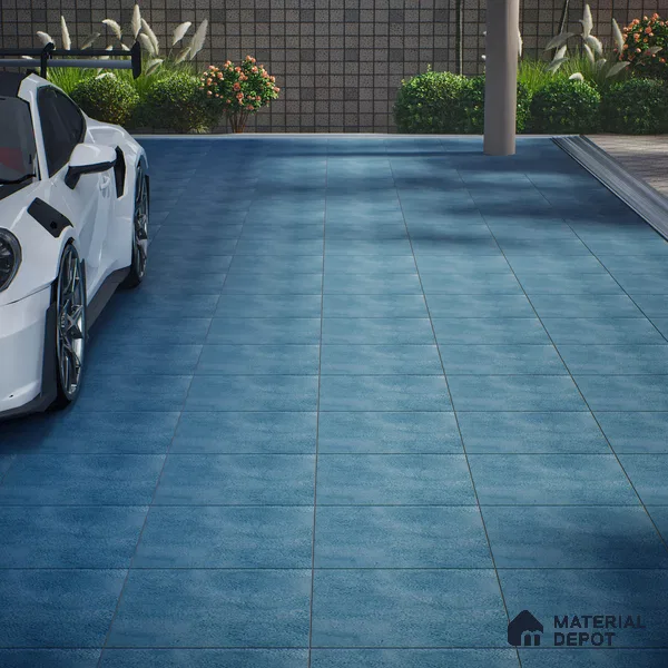Parking Floor Tile TL 07577 Azure Echo | 16 x 16 inch | Anti Slip Matte Finish Heavy Duty Vitrified Tile - 12 mm | Suitable For High Traffic Areas, Bathroom, Balcony | Pattern Alignment May Vary | 2-3 mm Spacer is Mandatory