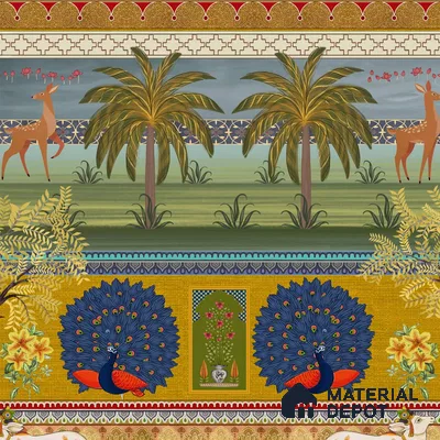 Bageecha Indian Garden Wallpaper Customised Sukoon Series Handmade Patterned Design (Customised Size Wallpaper)