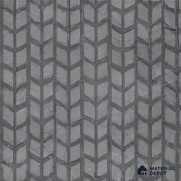 Subway Wall Tile TL 04976 Marrakech Compact Chevron Grey 8 x 8 inch Ceramic Matte Finish - 10 mm | Suitable for Highlighter Walls, Foyer, Bathroom, Kitchen Wall & Backsplashes (Sample)