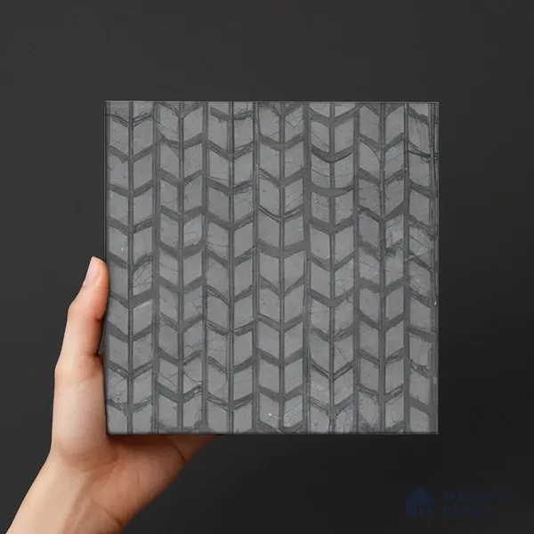 Subway Wall Tile TL 04976 Marrakech Compact Chevron Grey 8 x 8 inch Ceramic Matte Finish - 10 mm | Suitable for Highlighter Walls, Foyer, Bathroom, Kitchen Wall & Backsplashes (Sample)
