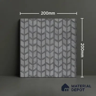 Subway Wall Tile TL 04976 Marrakech Compact Chevron Grey 8 x 8 inch Ceramic Matte Finish - 10 mm | Suitable for Highlighter Walls, Foyer, Bathroom, Kitchen Wall & Backsplashes (Sample)