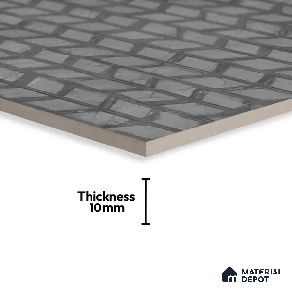 Subway Wall Tile TL 04976 Marrakech Compact Chevron Grey 8 x 8 inch Ceramic Matte Finish - 10 mm | Suitable for Highlighter Walls, Foyer, Bathroom, Kitchen Wall & Backsplashes (Sample)
