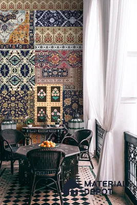 Banaras, Indian Carpet Design Customised Wallpaper Sukoon Series Canvas Patterned Design (Customised Size Wallpaper)