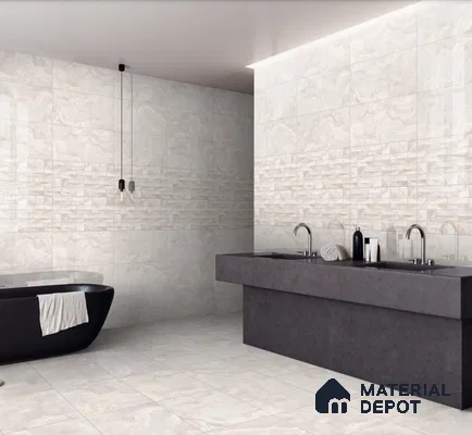 Kitchen Wall Tile TL 05407 B Bistro Beige Onyx Light 2 ft x 1 ft Ceramic Glossy Finish - 9 mm | Suitable For Kitchen, Bathroom Walls and Backsplashes (Sample)