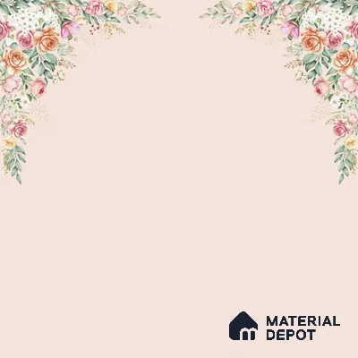 Blush Corner Frame Customized Floral Wallpaper - Canvas