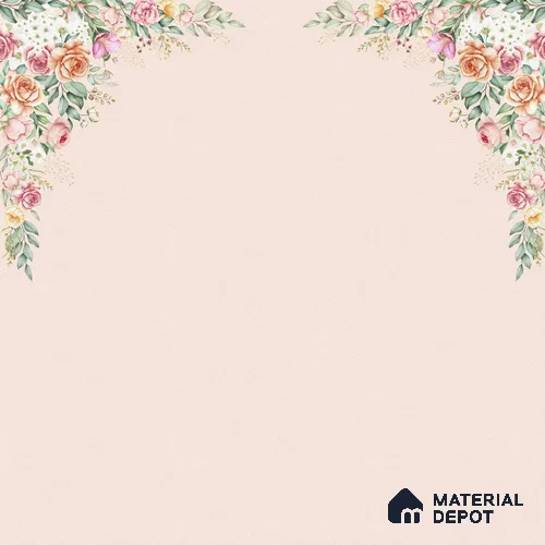 Beautiful Floral Wallpaper, Frame Pattern for Bedrooms, Customised Indrani Series Canvas Florals Design (Customised Size Wallpaper )