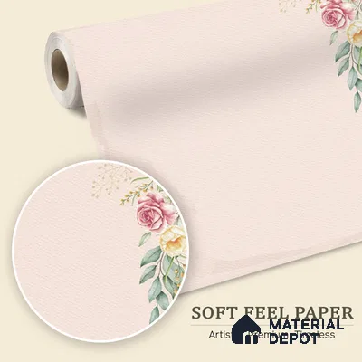 Beautiful Floral Wallpaper, Frame Pattern for Bedrooms, Customised Indrani Series Soft Feel Florals Design (Customised Size Wallpaper )