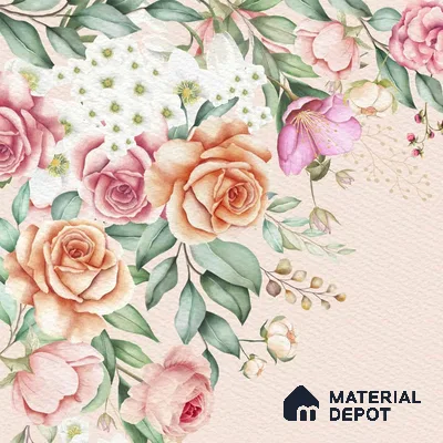 Beautiful Floral Wallpaper, Frame Pattern for Bedrooms, Customised Indrani Series Soft Feel Florals Design (Customised Size Wallpaper )