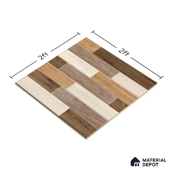 TL 00458 Beaver Brown 2 ft x 2 ft Matte Finish Digital Porcelain Floor & Wall Tile - 9.5 mm