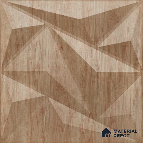 Beige Alps PVC Matte Finish 3D Wall Panel | 20 in x 20 in | Beech Wood - 15 mm | Suitable for Dining, Feature Wall & TV Unit | Width is Subjected to 5% Variation