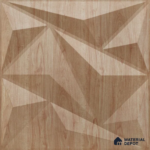 Beige Alps PVC Matte Finish 3D Wall Panel | 20 in x 20 in | Beech Wood - 15 mm | Suitable for Dining, Feature Wall & TV Unit | Width is Subjected to 5% Variation