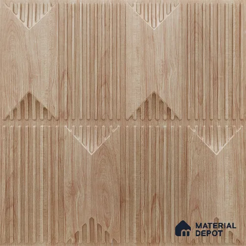 Beige Artisan PVC Matte Finish 3D Wall Panel | 20 in x 20 in | Beech Wood - 15 mm | Suitable for Dining, Feature Wall & TV Unit | Width is Subjected to 5% Variation