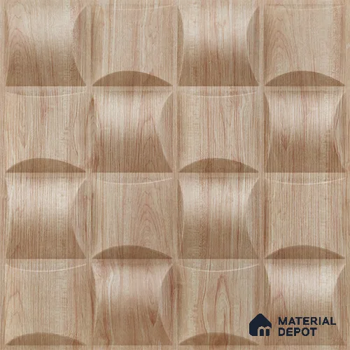 Beige Block PVC Matte Finish 3D Wall Panel | 20 in x 20 in | Beech Wood - 15 mm | Suitable for Dining, Feature Wall & TV Unit | Width is Subjected to 5% Variation