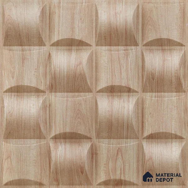 Beige Block PVC Matte Finish 3D Wall Panel | 20 in x 20 in | Beech Wood - 15 mm | Suitable for Dining, Feature Wall & TV Unit | Width is Subjected to 5% Variation