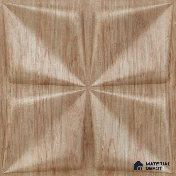 Beige Bloom PVC Matte Finish 3D Wall Panel | 20 in x 20 in | Beech Wood - 15 mm | Suitable for Dining, Feature Wall & TV Unit | Width is Subjected to 5% Variation