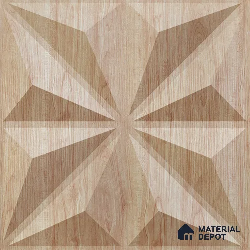 Beige Crystal PVC Matte Finish 3D Wall Panel | 20 in x 20 in | Beech Wood - 15 mm | Suitable for Dining, Feature Wall & TV Unit | Width is Subjected to 5% Variation
