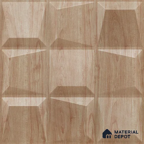 Beige Cubical PVC Matte Finish 3D Wall Panel | 20 in x 20 in | Beech Wood - 15 mm | Suitable for Dining, Feature Wall & TV Unit | Width is Subjected to 5% Variation