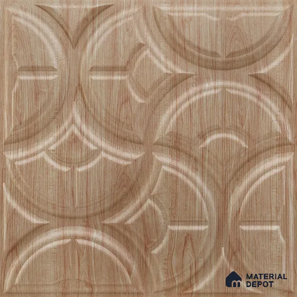 Beige Luna PVC Matte Finish 3D Wall Panel | 20 in x 20 in | Beech Wood - 15 mm | Suitable for Dining, Feature Wall & TV Unit | Width is Subjected to 5% Variation