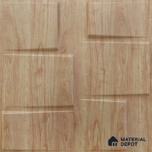 Beige Stream PVC Matte Finish 3D Wall Panel | 20 in x 20 in | Beech Wood - 15 mm | Suitable for Dining, Feature Wall & TV Unit | Width is Subjected to 5% Variation