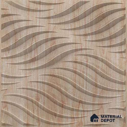 Beige Swirl PVC Matte Finish 3D Wall Panel | 20 in x 20 in | Beech Wood - 15 mm | Suitable for Dining, Feature Wall & TV Unit | Width is Subjected to 5% Variation