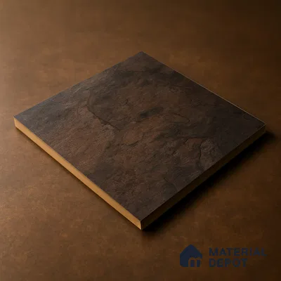 Budget Friendly Stone Look Value for Money Parking Chocolate Brown Floor Tile 16 x 16 inch | TL 00662 B | Vitrified Matte Finish Tile - 12 mm | Suitable For Parking, Outdoor, Balcony & Terrace | Pattern Alignment May Vary | 2-3 mm Spacer is Mandatory