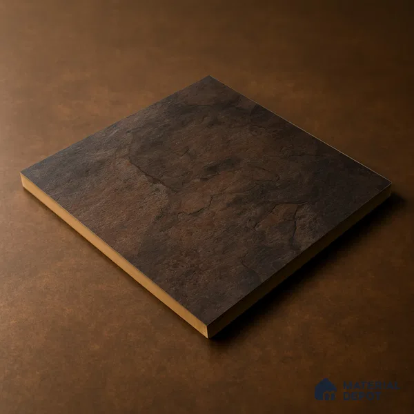 Budget Friendly Stone Look Value for Money Parking Chocolate Brown Floor Tile 16 x 16 inch | TL 00662 B | Vitrified Matte Finish Tile - 12 mm | Suitable For Parking, Outdoor, Balcony & Terrace | Pattern Alignment May Vary | 2-3 mm Spacer is Mandatory