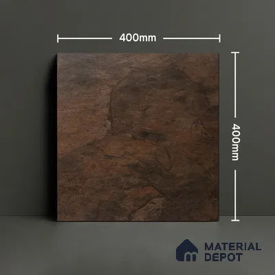 Budget Friendly Stone Look Value for Money Parking Chocolate Brown Floor Tile 16 x 16 inch | TL 00662 B | Vitrified Matte Finish Tile - 12 mm | Suitable For Parking, Outdoor, Balcony & Terrace | Pattern Alignment May Vary | 2-3 mm Spacer is Mandatory
