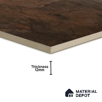 Budget Friendly Stone Look Value for Money Parking Chocolate Brown Floor Tile 16 x 16 inch | TL 00662 B | Vitrified Matte Finish Tile - 12 mm | Suitable For Parking, Outdoor, Balcony & Terrace | Pattern Alignment May Vary | 2-3 mm Spacer is Mandatory