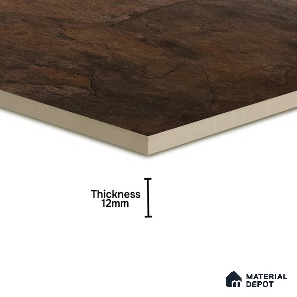 Budget Friendly Stone Look Value for Money Parking Chocolate Brown Floor Tile 16 x 16 inch | TL 00662 B | Vitrified Matte Finish Tile - 12 mm | Suitable For Parking, Outdoor, Balcony & Terrace | Pattern Alignment May Vary | 2-3 mm Spacer is Mandatory