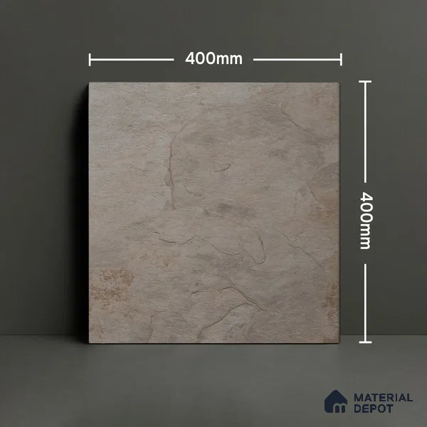 Budget Friendly Stone Look Value for Money Parking Glow Beige Floor Tile 16 x 16 inch | TL 00662 A | Vitrified Matte Finish Tile - 12 mm | Suitable For Parking, Outdoor, Balcony & Terrace | Pattern Alignment May Vary | 2-3 mm Spacer is Mandatory