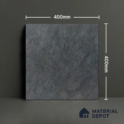 Budget Friendly Stone Look Value for Money Parking Ash Grey Floor Tile 16 x 16 inch | TL 00662 C | Vitrified Matte Finish Tile - 12 mm | Suitable For Parking, Outdoor, Balcony & Terrace | Pattern Alignment May Vary | 2-3 mm Spacer is Mandatory