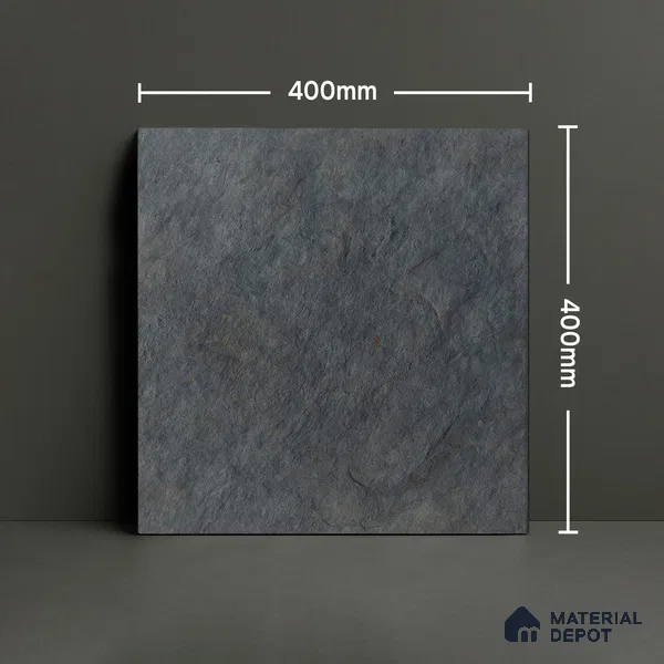 Budget Friendly Stone Look Value for Money Parking Ash Grey Floor Tile 16 x 16 inch | TL 00662 C | Vitrified Matte Finish Tile - 12 mm | Suitable For Parking, Outdoor, Balcony & Terrace | Pattern Alignment May Vary | 2-3 mm Spacer is Mandatory