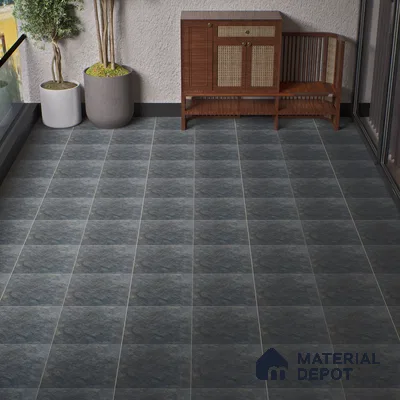 Budget Friendly Stone Look Value for Money Parking Ash Grey Floor Tile 16 x 16 inch | TL 00662 C | Vitrified Matte Finish Tile - 12 mm | Suitable For Parking, Outdoor, Balcony & Terrace | Pattern Alignment May Vary | 2-3 mm Spacer is Mandatory