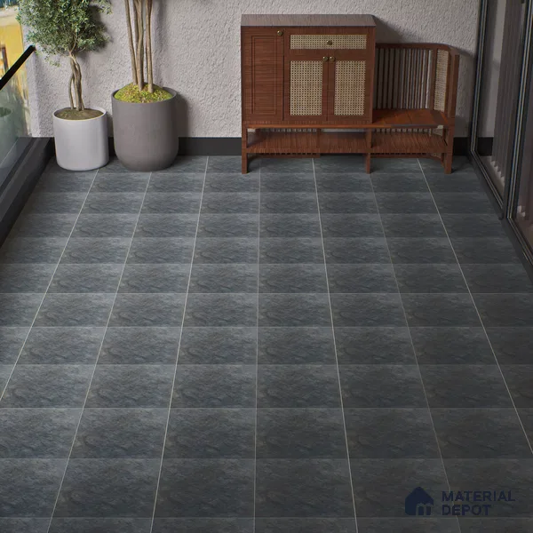 Budget Friendly Stone Look Value for Money Parking Ash Grey Floor Tile 16 x 16 inch | TL 00662 C | Vitrified Matte Finish Tile - 12 mm | Suitable For Parking, Outdoor, Balcony & Terrace | Pattern Alignment May Vary | 2-3 mm Spacer is Mandatory