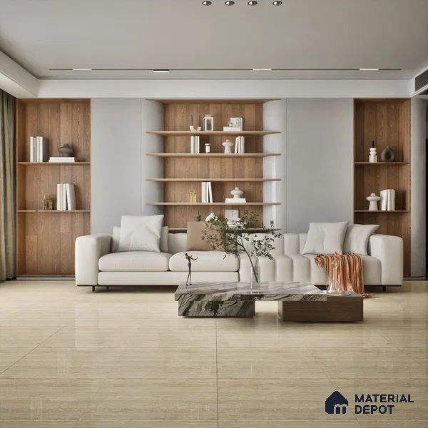 TL 02934 Beige 2 ft x 2 ft Glossy Finish Vitrified Floor & Wall Tile - 9.5 mm