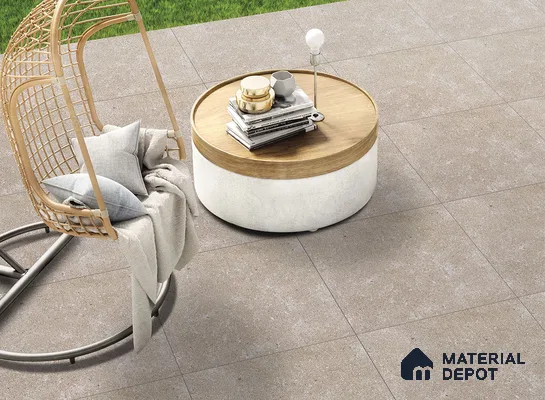 TL 02317 Beige 2 ft x 2 ft Random Face Rustic Matte Finish Vitrified Full Body Floor Tile - 15 mm (Sample)