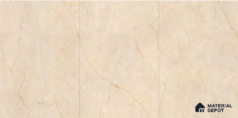 TL 00349 Beige 6 ft x 4 ft Glossy Finish Endless Vitrified Wall & Floor Tile - 9 mm | Adhesive and Spacers Must be Used During Installation