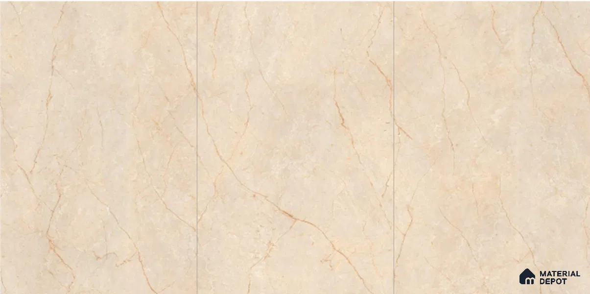 TL 00349 Beige 6 ft x 4 ft Glossy Finish Endless Vitrified Wall & Floor Tile - 9 mm | Adhesive and Spacers Must be Used During Installation