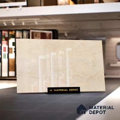 TL 00349 Beige 6 ft x 4 ft Glossy Finish Endless Vitrified Wall & Floor Tile - 9 mm | Adhesive and Spacers Must be Used During Installation