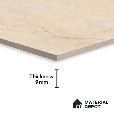 TL 00349 Beige 6 ft x 4 ft Glossy Finish Endless Vitrified Wall & Floor Tile - 9 mm | Adhesive and Spacers Must be Used During Installation