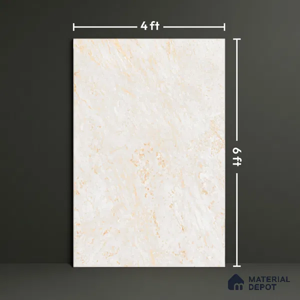 TL 00355 Beige 6 ft x 4 ft Matte Finish Endless Vitrified Wall & Floor Tile - 9 mm | Adhesive and Spacers Must be Used During Installation