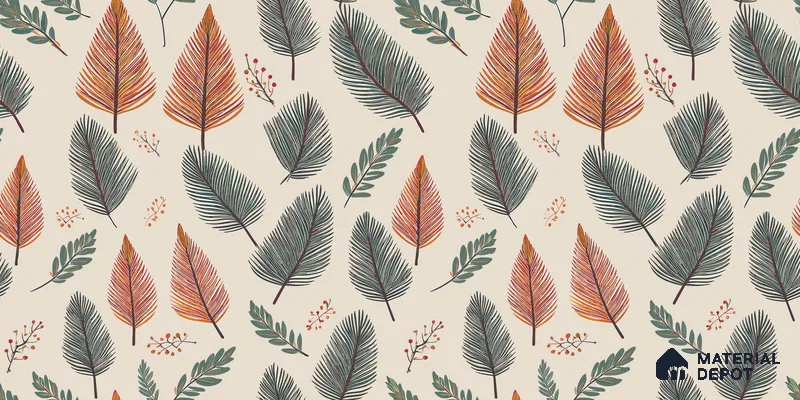 Beige Scandinavian Style Leaf Abstract Serenity Art | WP 03930 Non Woven Matte Finish Tropical Style Premium Customized size Wallpaper | 150 GSM WP01MTF Paper | (MOQ = 30 Sq. Ft.)