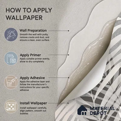 Beige and Grey Background Tropical Leaves Wallpaper, Customised Indrani Series Handmade Tropical Design (Customised Size Wallpaper )
