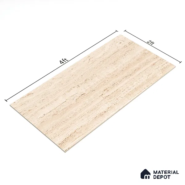 Marble Floor & Wall Tile TL 05615 Beige Blanco 4 ft x 2 ft Matte Finish Vitrified Tile - 9 mm
