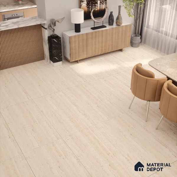 Marble Floor & Wall Tile TL 05615 Beige Blanco 4 ft x 2 ft Matte Finish Vitrified Tile - 9 mm