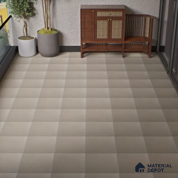 Budget Friendly Plain Look Value for Money Parking Beige Crema Floor Tile 16 x 16 inch | TL 00591 | Vitrified Matte Finish Tile - 12 mm | Suitable For Parking, Outdoor, Balcony & Terrace | Pattern Alignment May Vary | 2-3 mm Spacer is Mandatory