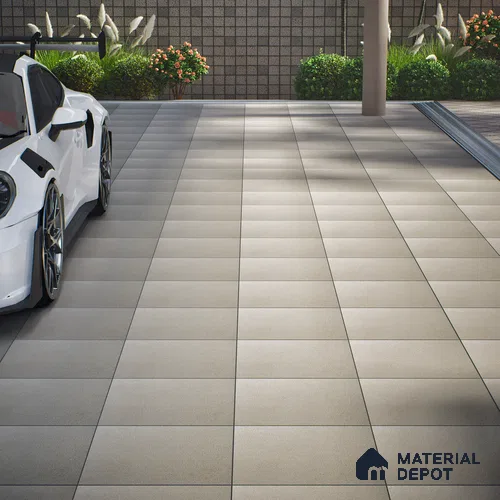 Budget Friendly Plain Look Value for Money Parking Beige Crema Floor Tile 16 x 16 inch | TL 00591 | Vitrified Matte Finish Tile - 12 mm | Suitable For Parking, Outdoor, Balcony & Terrace | Pattern Alignment May Vary | 2-3 mm Spacer is Mandatory